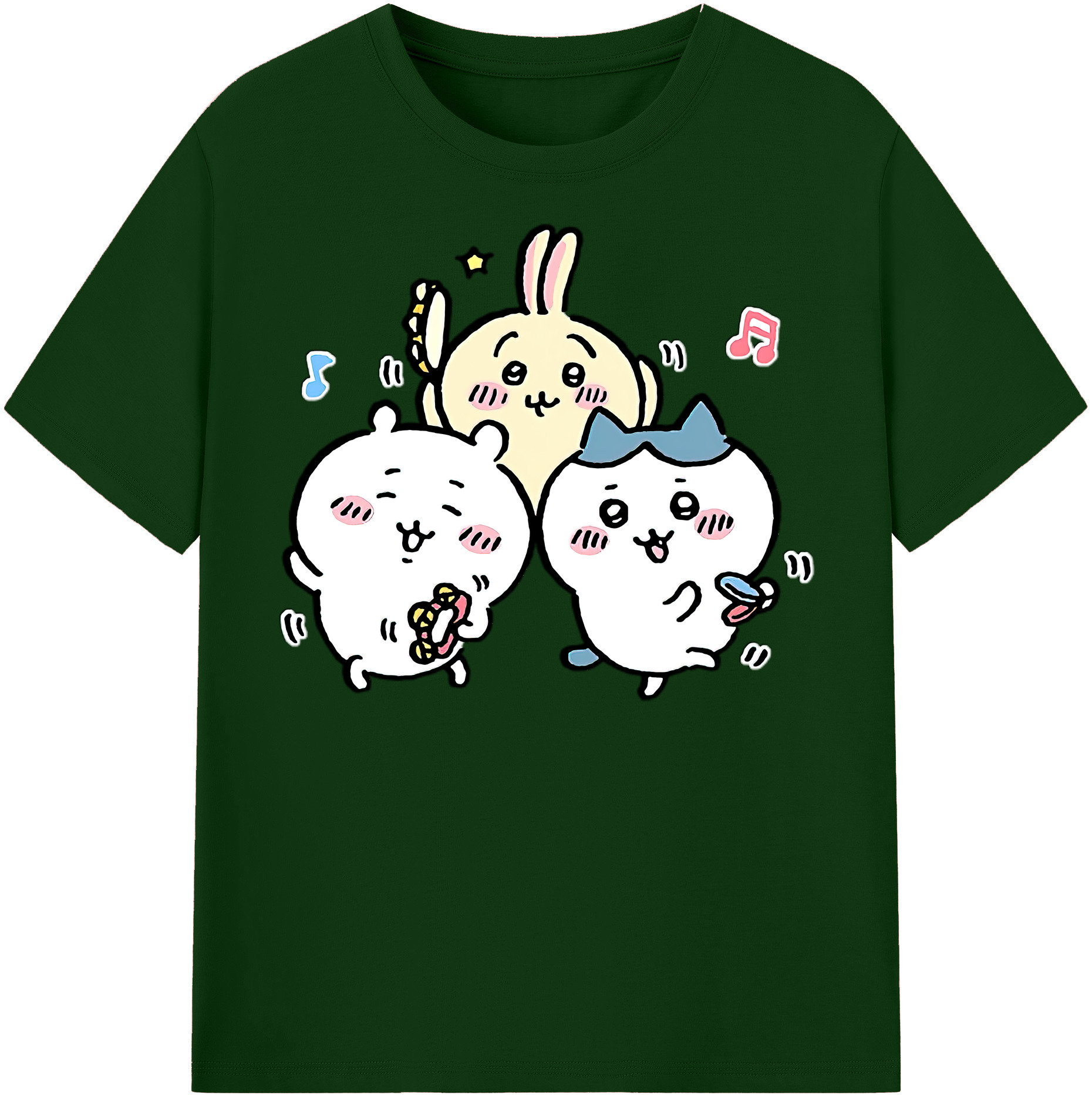 （画像用） ちいかわ ハチワレ Chii-kawa hachiware 綿100％半袖Tシャツ（フロントプリント）